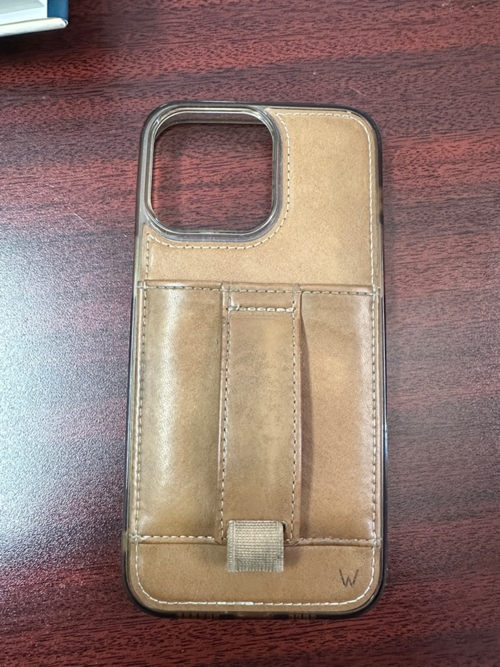 Walli iPhone 14 ProMax Wallet Phone Case with Card Pocket - Tan leather